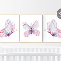 Nursery decor girl butterfly, purple pink, Butterfly Nursery Art, Girl Nursery Art, Butterfly Nursery Decor for Baby Girl, lilac, lavender