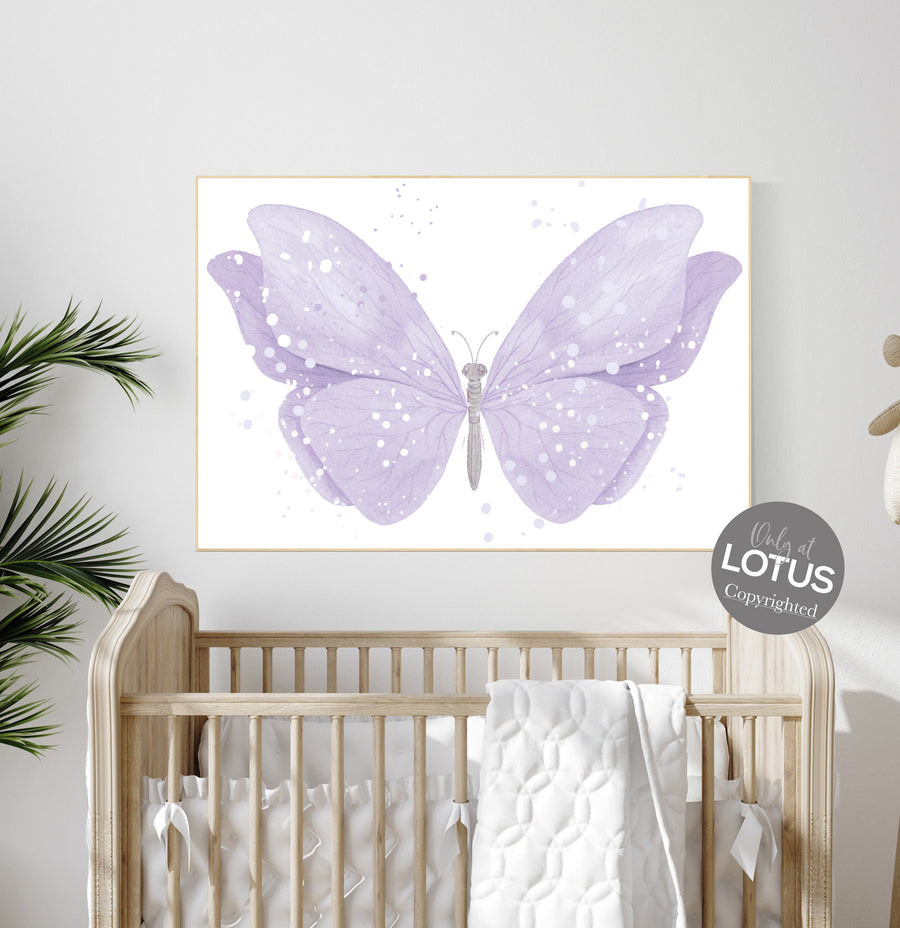 Nursery decor girl purple, nursery decor girl, butterfly nursery wall art, lavender nursery, lilac nursery, girls room decor purple