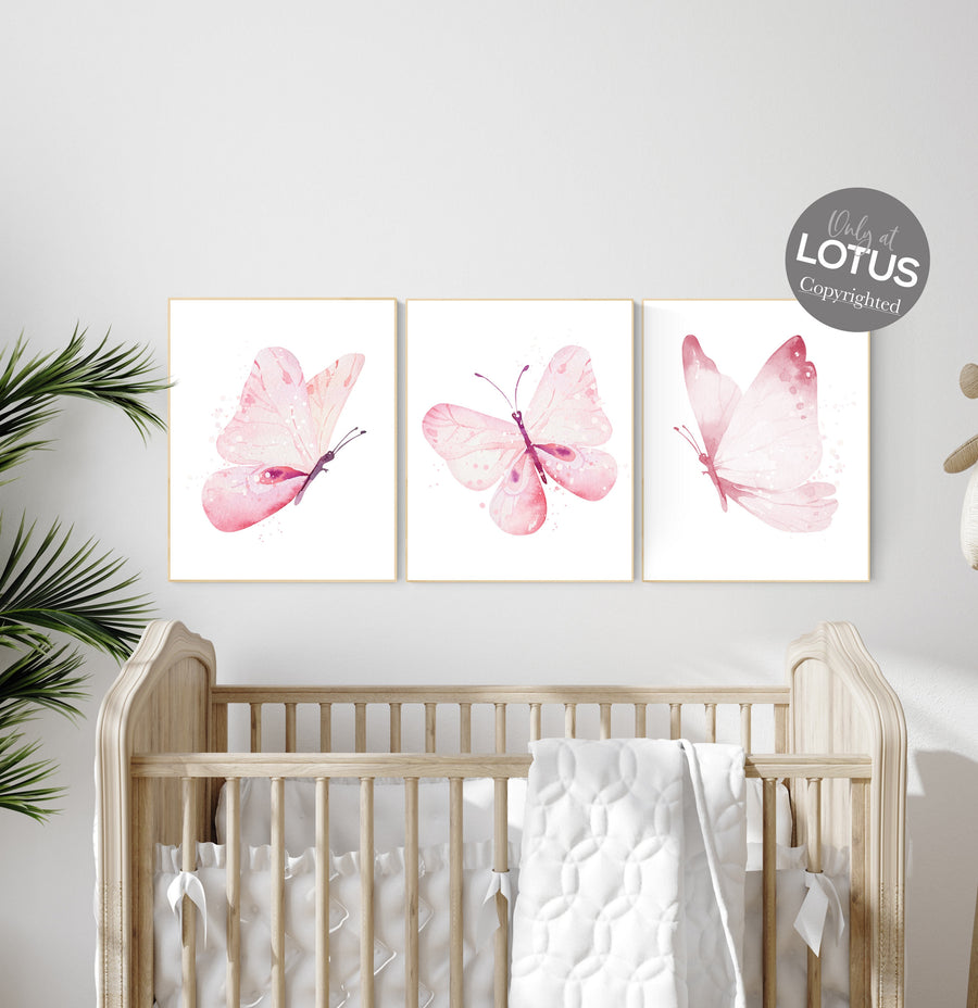 Nursery decor girl butterfly, Butterfly Nursery Art, Girl Nursery Art, Butterfly Nursery Decor for Baby Girl, Butterfly Wall Art, girls room