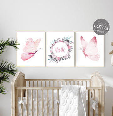 Nursery decor girl butterflies, Butterfly Nursery Art, pink nursery, Girl Nursery Art, Butterfly Nursery wall decor, girl nursery ideas