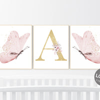 Nursery decor girl butterfly, Butterfly Nursery Art, Girl Nursery Art, Butterfly Nursery Decor for Baby Girl, flower nursery, pink gold