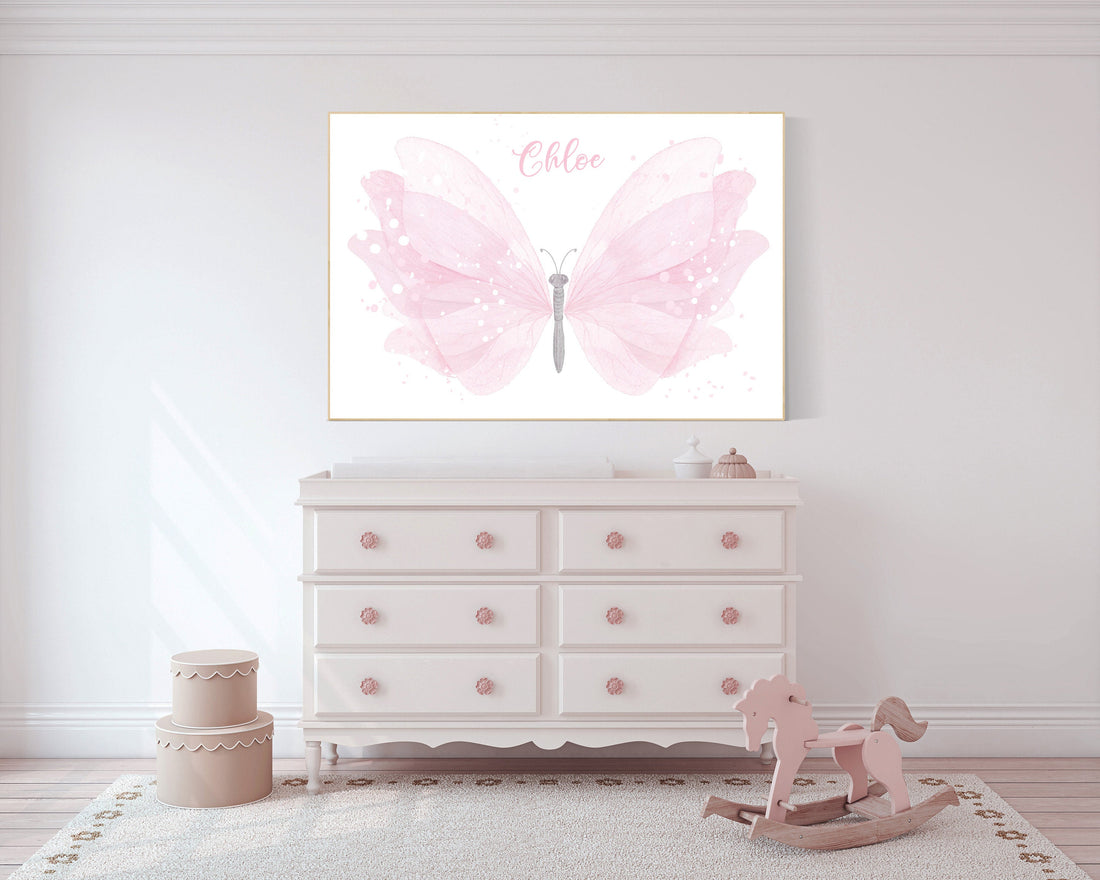 Nursery decor girl butterfly, pink nursery, butterfly prints, Girl Nursery Art, Butterfly Nursery, girls room decor, girls nursery