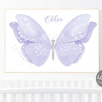 Nursery decor girl butterfly, nursery decor purple, nursery decor girl lilac, Butterfly Nursery Art, Girl Nursery Art, Butterfly Wall Art