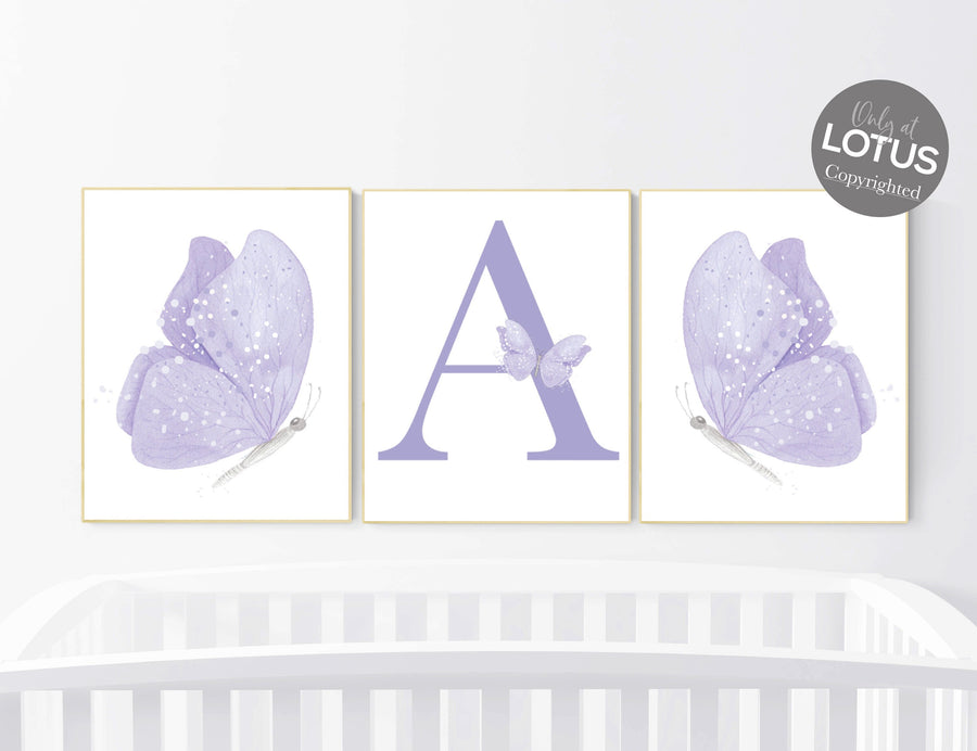 Purple nursery decor, nursery decor girl butterfly, girl nursery prints, purple nursery, butterfly nursery, butterfly prints for nursery