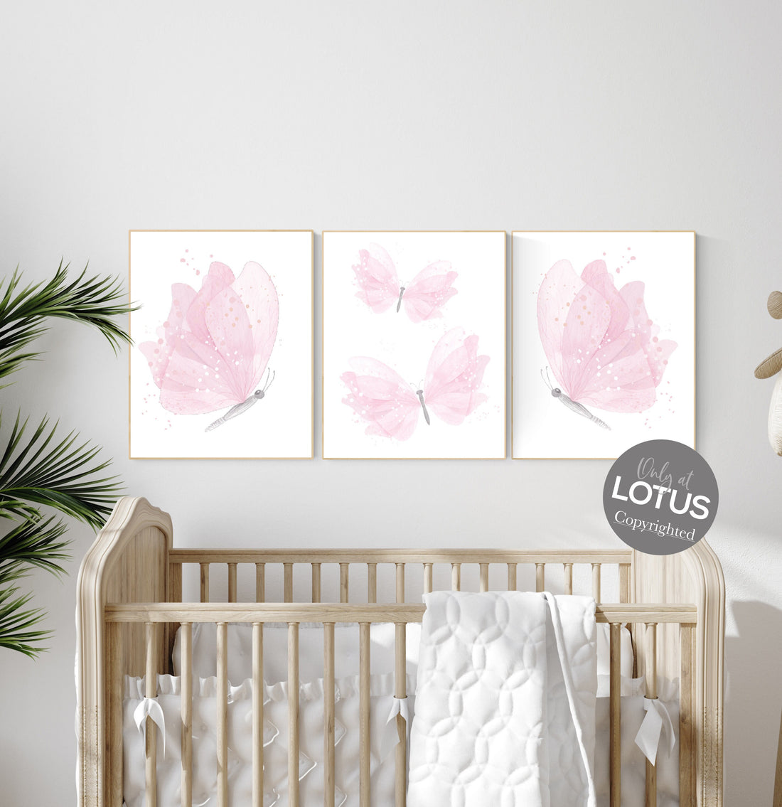 Nursery decor girl butterflies, Butterfly Nursery Art, Girl Nursery Art, Butterfly Nursery Decor for Baby Girl, Butterfly Art, light pink