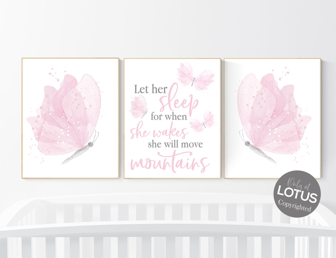 Nursery decor girl butterflies, Butterfly Nursery Art, Girl Nursery Art, Butterfly Nursery Decor for Baby Girl, Butterfly Art, light pink