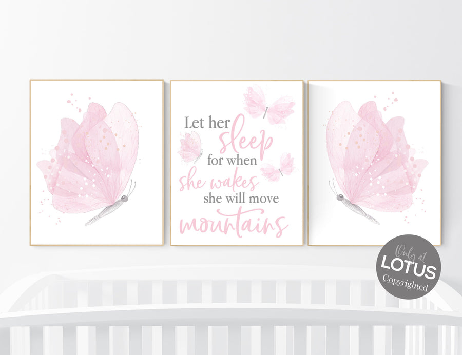 Nursery decor girl butterflies, Butterfly Nursery Art, Girl Nursery Art, Butterfly Nursery Decor for Baby Girl, Butterfly Art, light pink