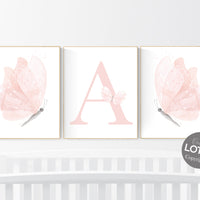 Butterfly nursery wall art, pink nursery, Girl Nursery Art, Butterfly Nursery Decor, blush pink, girls room decor, girl nursery decor pink