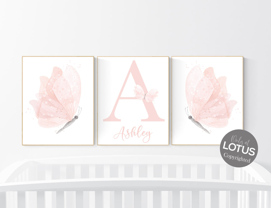 Butterfly Nursery Art, pink nursery, Girl Nursery Art, Butterfly Nursery Decor, blush pink, girls room decor, Butterfly Art