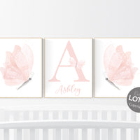 Butterfly Nursery Art, pink nursery, Girl Nursery Art, Butterfly Nursery Decor, blush pink, girls room decor, Butterfly Art