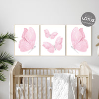 Nursery decor girl butterflies, Butterfly Nursery Art, Girl Nursery Art, Butterfly Nursery Decor for Baby Girl, Butterfly Art, light pink