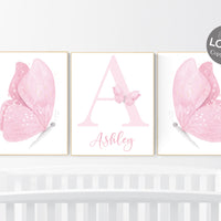 Nursery decor girl butterflies, Butterfly Nursery Art, Girl Nursery Art, Butterfly Nursery Decor for Baby Girl, Butterfly Art, light pink