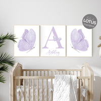 Purple nursery decor, nursery decor girl butterfly, lilac nursery decor, girl nursery prints, lavender nursery wall art, butterfly nursery