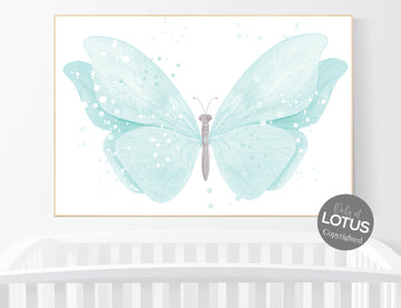 Nursery decor girl, butterfly nursery, teal nursery, girls room decor, butterfly prints for nursery,  girl room decor, aqua nursery