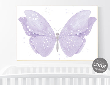 Nursery decor girl purple, nursery decor girl, butterfly nursery wall art, lavender nursery, lilac nursery, girls room decor purple