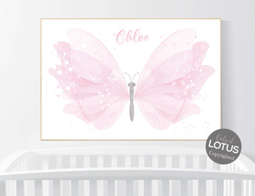 Nursery decor girl butterfly, pink nursery, butterfly prints, Girl Nursery Art, Butterfly Nursery, girls room decor, girls nursery