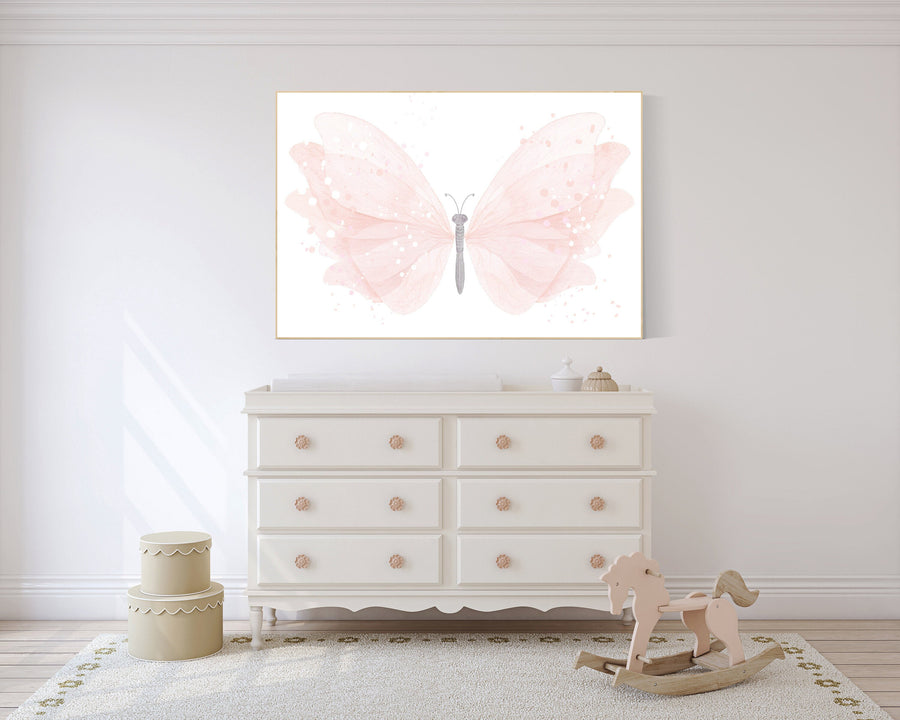 Nursery decor girl butterfly, blush pink butterfly, Butterfly Nursery Art, girls room, butterfly prints, Butterfly Art, blush nursery