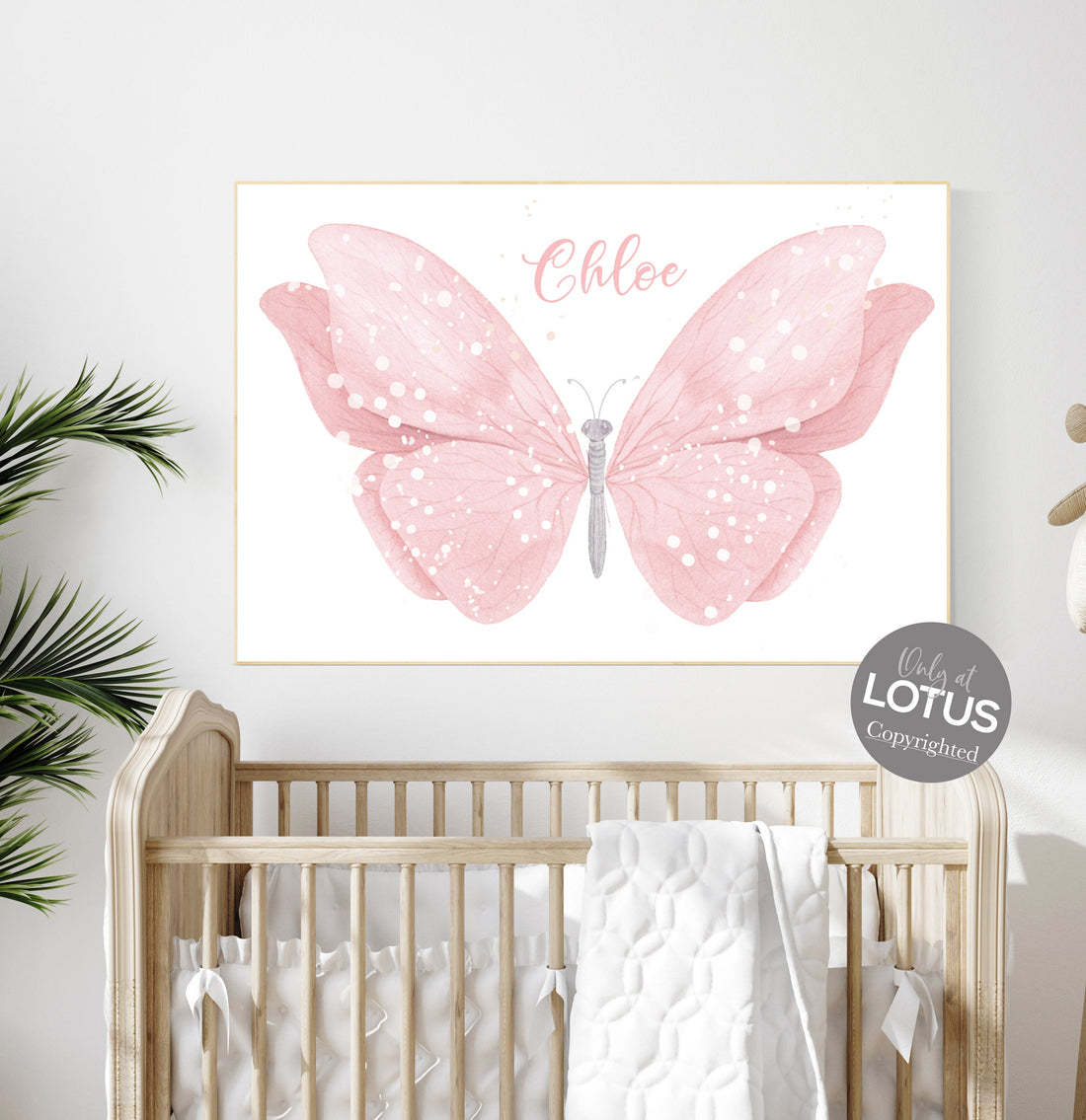 Nursery decor girl, butterfly print, Blush pink, name nursery, Butterfly Nursery Art, girls room, blush nursery, girl nursery wall art