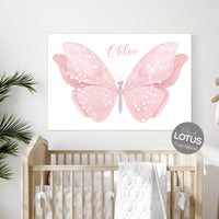 Nursery decor girl, butterfly print, Blush pink, name nursery, Butterfly Nursery Art, girls room, blush nursery, girl nursery wall art