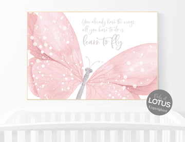 Nursery decor girl, butterfly print, Blush pink, Butterfly Nursery Art, girls room, Butterfly Art, blush nursery, girl nursery wall art