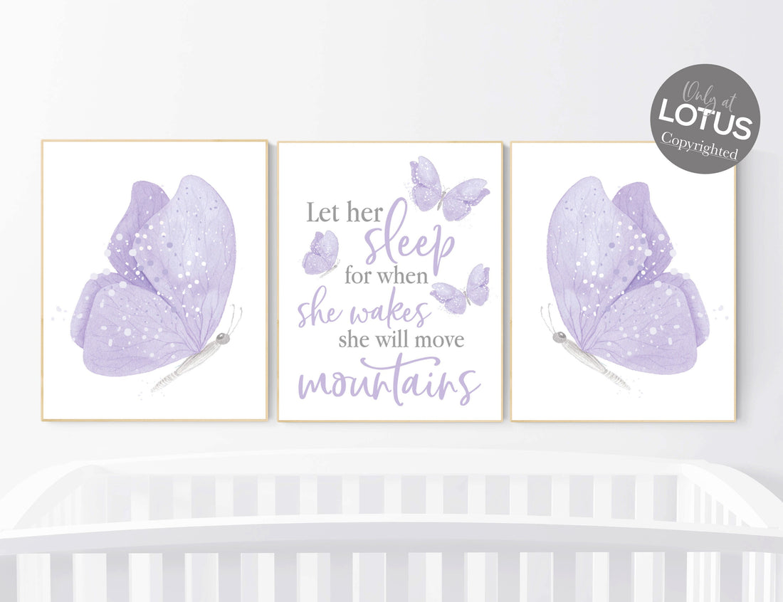 Butterfly print for girls nursery, Purple nursery, nursery decor girl butterfly, lilac nursery decor, girl nursery prints, lavender nursery