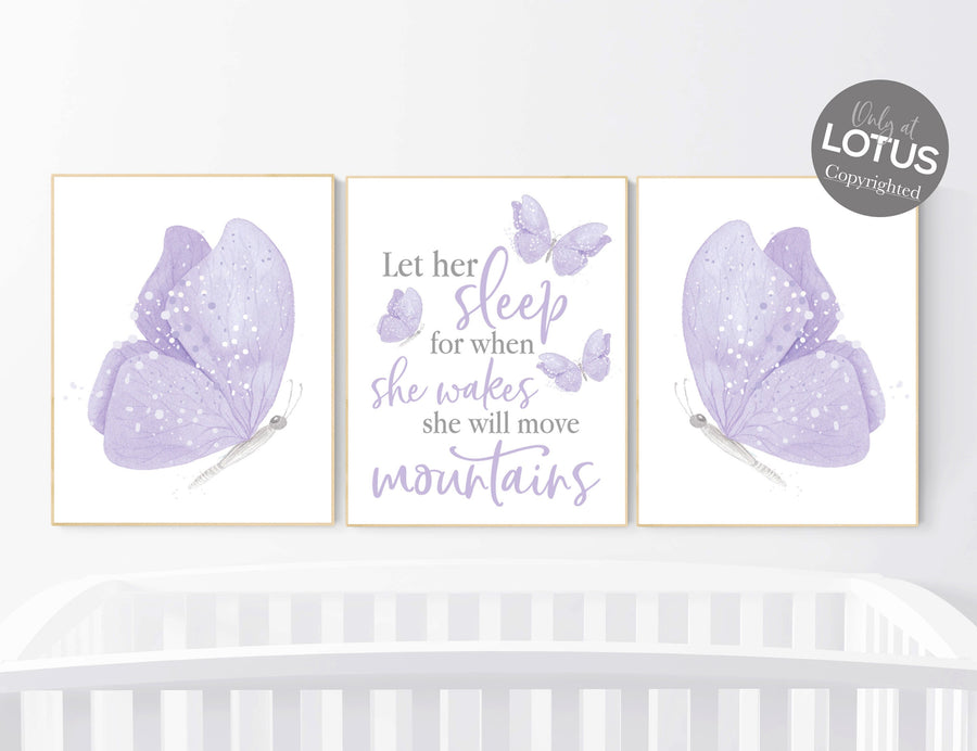 Butterfly print for girls nursery, Purple nursery, nursery decor girl butterfly, lilac nursery decor, girl nursery prints, lavender nursery