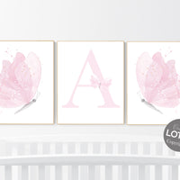 Nursery decor girl butterflies, Butterfly Nursery Art, Girl Nursery Art, Butterfly Nursery Decor for Baby Girl, Butterfly Art, light pink