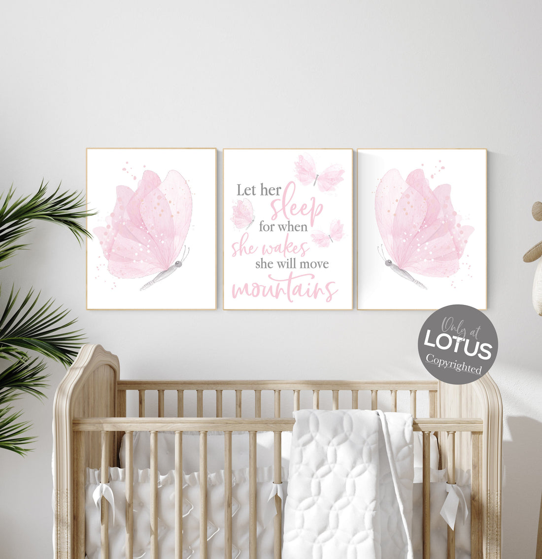 Nursery decor girl butterflies, Butterfly Nursery Art, Girl Nursery Art, Butterfly Nursery Decor for Baby Girl, Butterfly Art, light pink