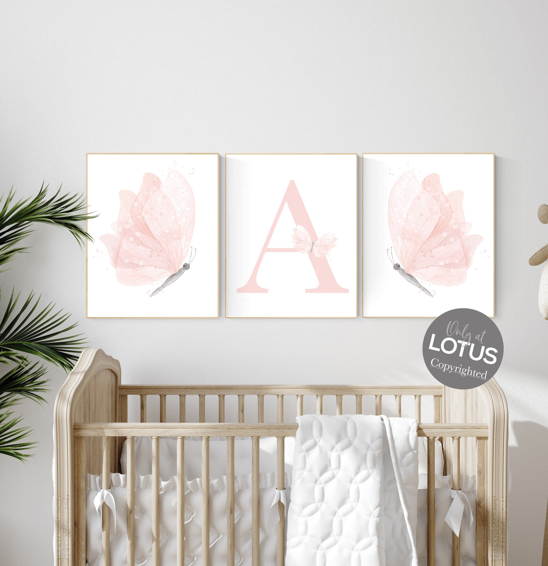 Butterfly nursery wall art, pink nursery, Girl Nursery Art, Butterfly Nursery Decor, blush pink, girls room decor, girl nursery decor pink