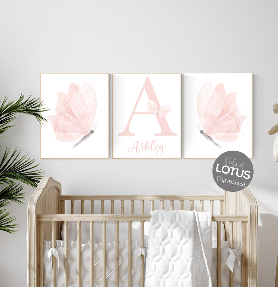 Butterfly Nursery Art, pink nursery, Girl Nursery Art, Butterfly Nursery Decor, blush pink, girls room decor, Butterfly Art