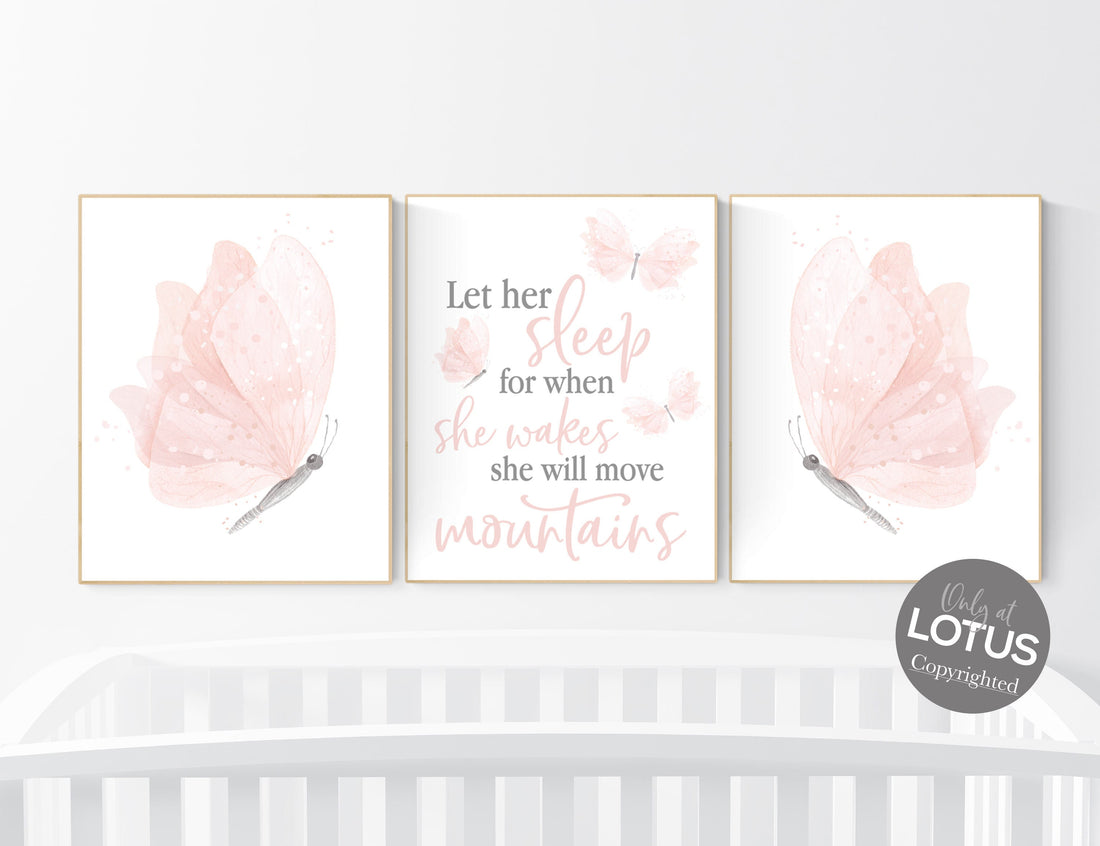 Butterfly Nursery Art, pink nursery, Girl Nursery Art, Butterfly Nursery Decor, blush pink, girls room decor, Butterfly Art