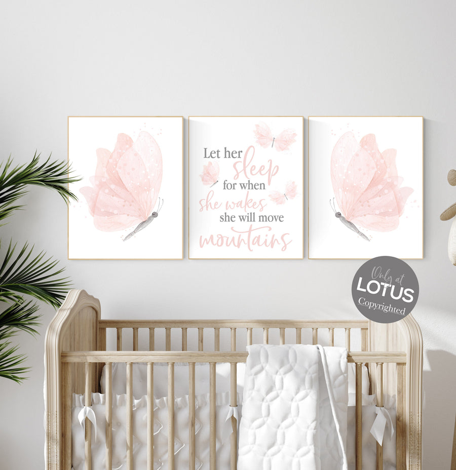 Butterfly Nursery Art, pink nursery, Girl Nursery Art, Butterfly Nursery Decor, blush pink, girls room decor, Butterfly Art