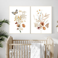Boho Nursery wall art,, Wildflower Nursery Decor, Floral Nursery, Girl Nursery Decor, vintage flower nursery, Botanical Print, home decor