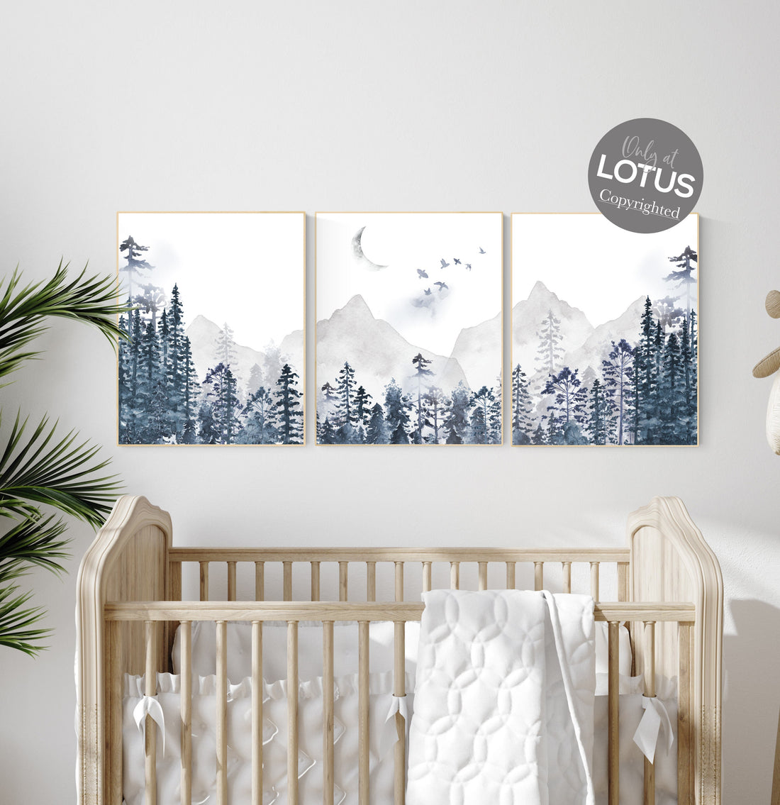 Nursery decor boy woodland, mountain wall art, tree nursery decor, adventure theme nursery, forest, navy blue, woodland nursery wall art