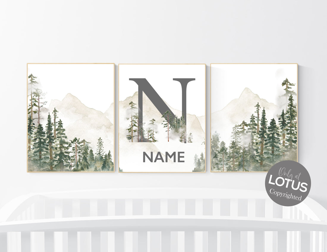 Mountain Nursery Decor: Woodland Animals Art Print