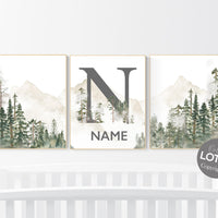 Mountain Nursery Decor: Woodland Animals Art Print