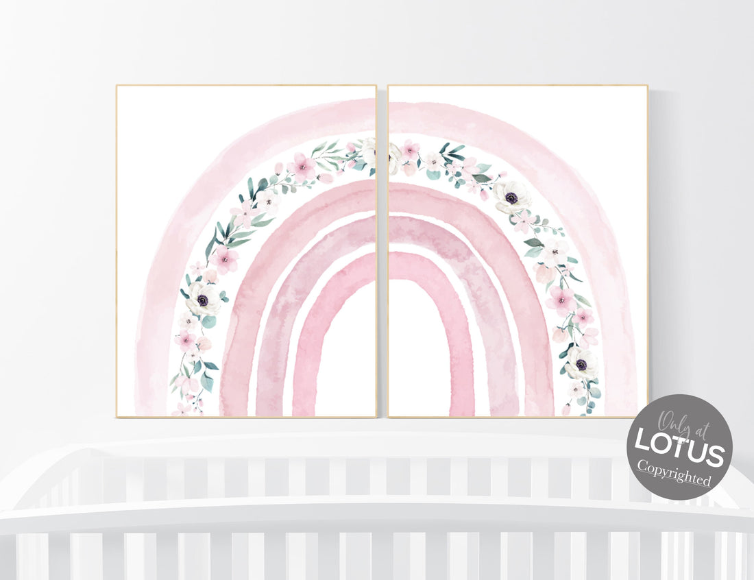 Boho Rainbow Set, Nursery decor rainbow, pink nursery, Nursery Decor boho, girl nursery Ideas, rainbow nursery, girls room decor, pink