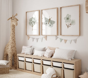 Nursery decor boho, nursery decor girl boho, sage green nursery, Boho Butterfly Floral Set, Butterfly Nursery Wall Art, Neutral colors