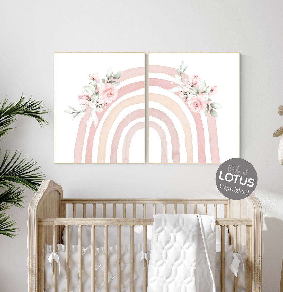 Nursery decor butterfly, Boho Rainbow Set, blush pink nursery, Nursery Decor boho, girl nursery Ideas, rainbow nursery, girls room decor