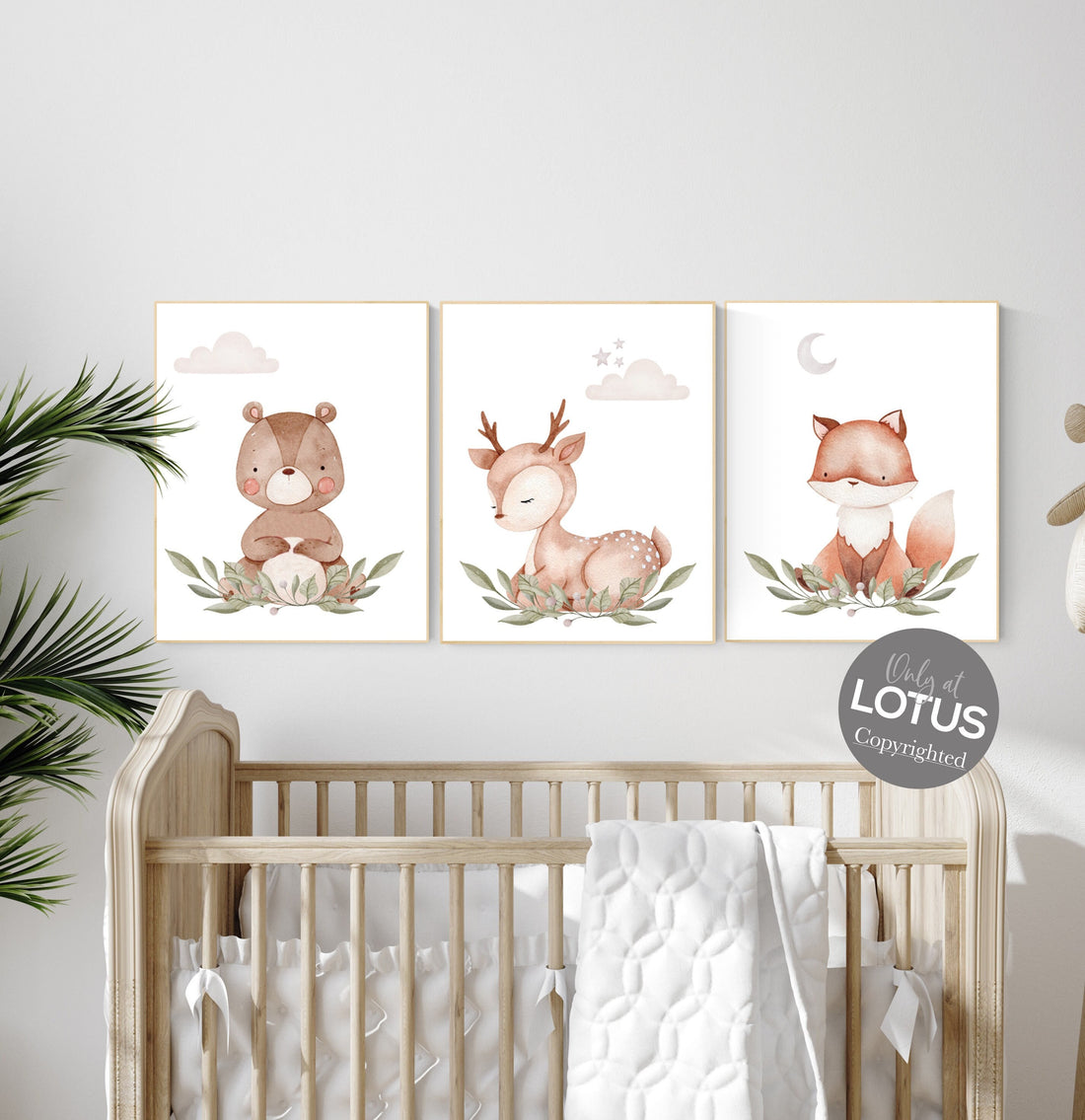 Animal nursery decor, woodland nursery prints, jungle animals, gender neutral nursery, Woodland Nursery, animal prints, fox, deer, raccoon