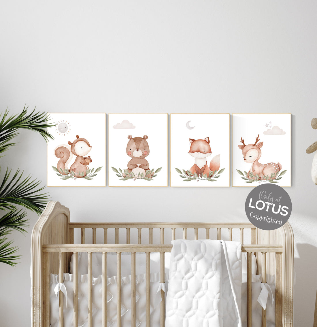 Nursery decor woodland, jungle animals, gender neutral nursery, Woodland Nursery Wall Art, Woodland Print Set, animal prints,