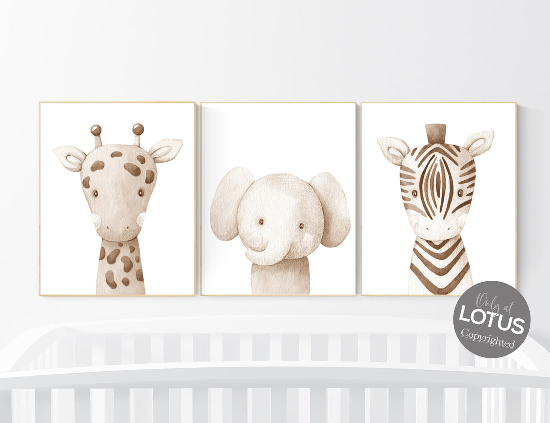 Nursery wall art animals, gender neutral nursery, Animals Nursery Prints, Woodland Nursery Decor, Safari Nursery Wall Art