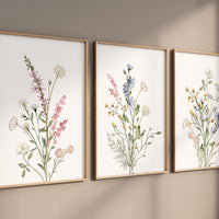 Boho Wildflower Wall Art, Neutral Nursery Wall Art, Soft Floral Nursery Print, Boho Baby Room Wall Art, Wildflower Kids Room Decor