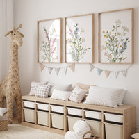 Wildflower Nursery Print: Vintage Floral, Botanical Wall Art