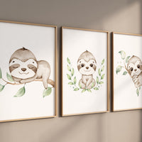 Sloth nursery decor, gender neutral, sloth prints, nursery wall art, nursery prints animals, nursery decor boy, nursery decor girl