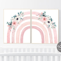 Nursery decor rainbow, Boho Rainbow Set, pink nursery, Nursery Decor boho, girl nursery Ideas, rainbow nursery, girls room decor, pink