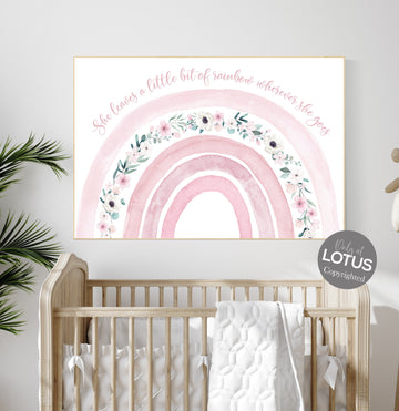 Nursery decor rainbow, Boho Rainbow Set, pink nursery, Nursery Decor boho, rainbow nursery, flower nursery, wildflower nursery, girls room