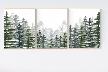 Nursery decor boy mountain, woodland nursery, sage green, adventure theme nursery, woodland, gender neutral, forest nursery, mountains, tree