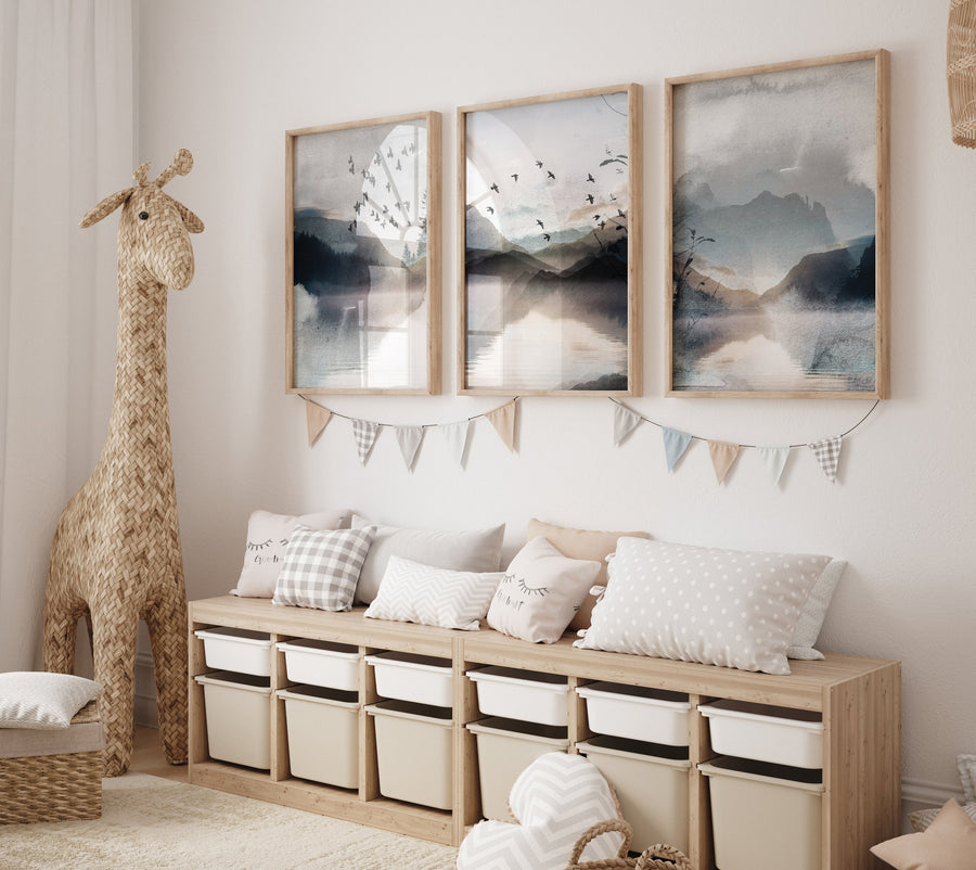 Landscape print, mountain wall art, landscape wall art, neutral wall art prints, forest decor, nature prints, nature prints for nursery