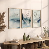 Landscape print, mountain wall art, landscape wall art, blue nursery, neutral wall art prints, blue prints, nature prints, nursery wall art